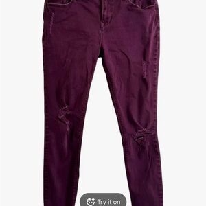 Purple Distressed Jeans EXPRESS size:2r